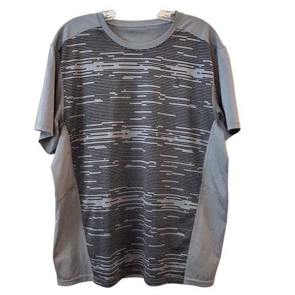 Old Navy Men's Gray Short Sleeve T-Shirt Size L Black Pattern - Picture 1 of 8